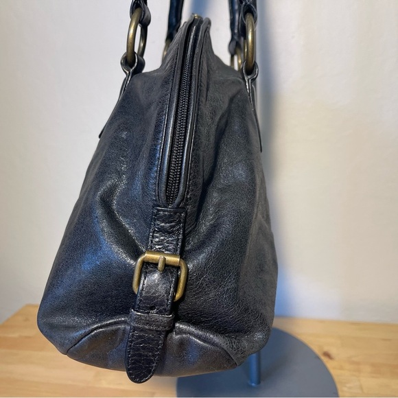 HOBO International vintage black leather top rounded satchel - Picture 5 of 14